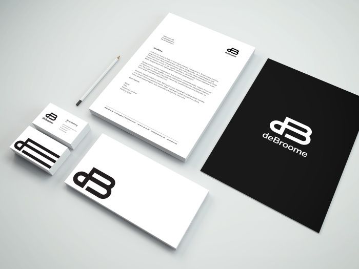 Supports de charte graphique avec logo noir et document de marque